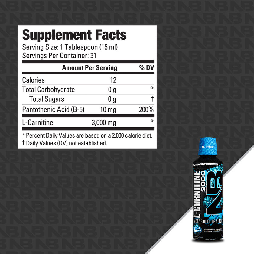 NutraBio Lean Shots - L-Carnitine Liquid Shots