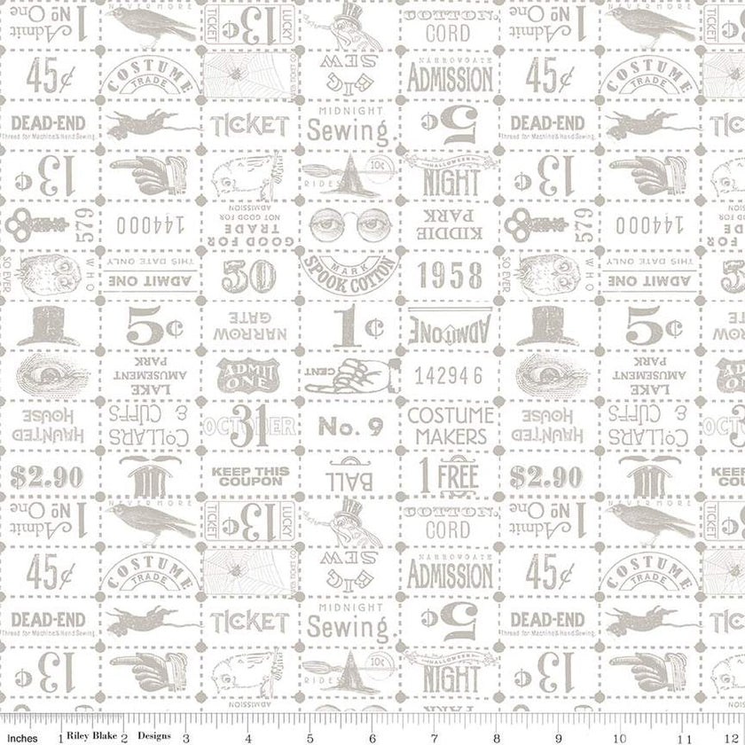 Riley Blake - Costume Maker's Act II - Ticket Grid White - C16009-WHITE