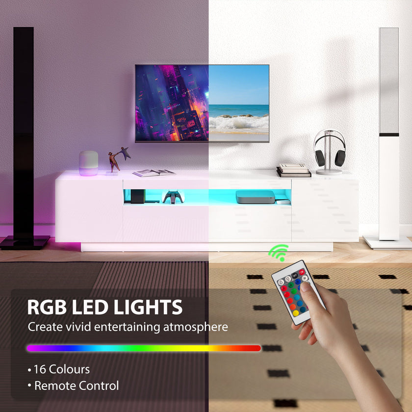 Greer Modern TV Stand with RGB LED Lights-for 65-85