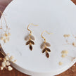 BIANCA Pretty Dangle Leaf Earrings with cubic zirconias