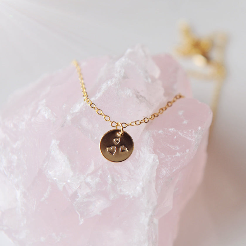 Stamped Heart Necklace
