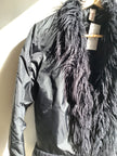 Y2K Suzy Shier Faux Fur Trim Black Jacket