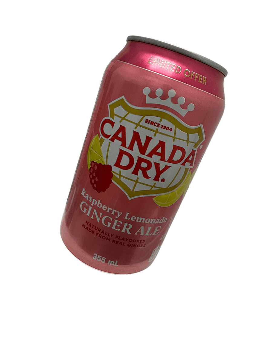 Canada Dry, édition limitée, limonade framboise, bière de gingembre en canette, 355 ml - édition canadienne