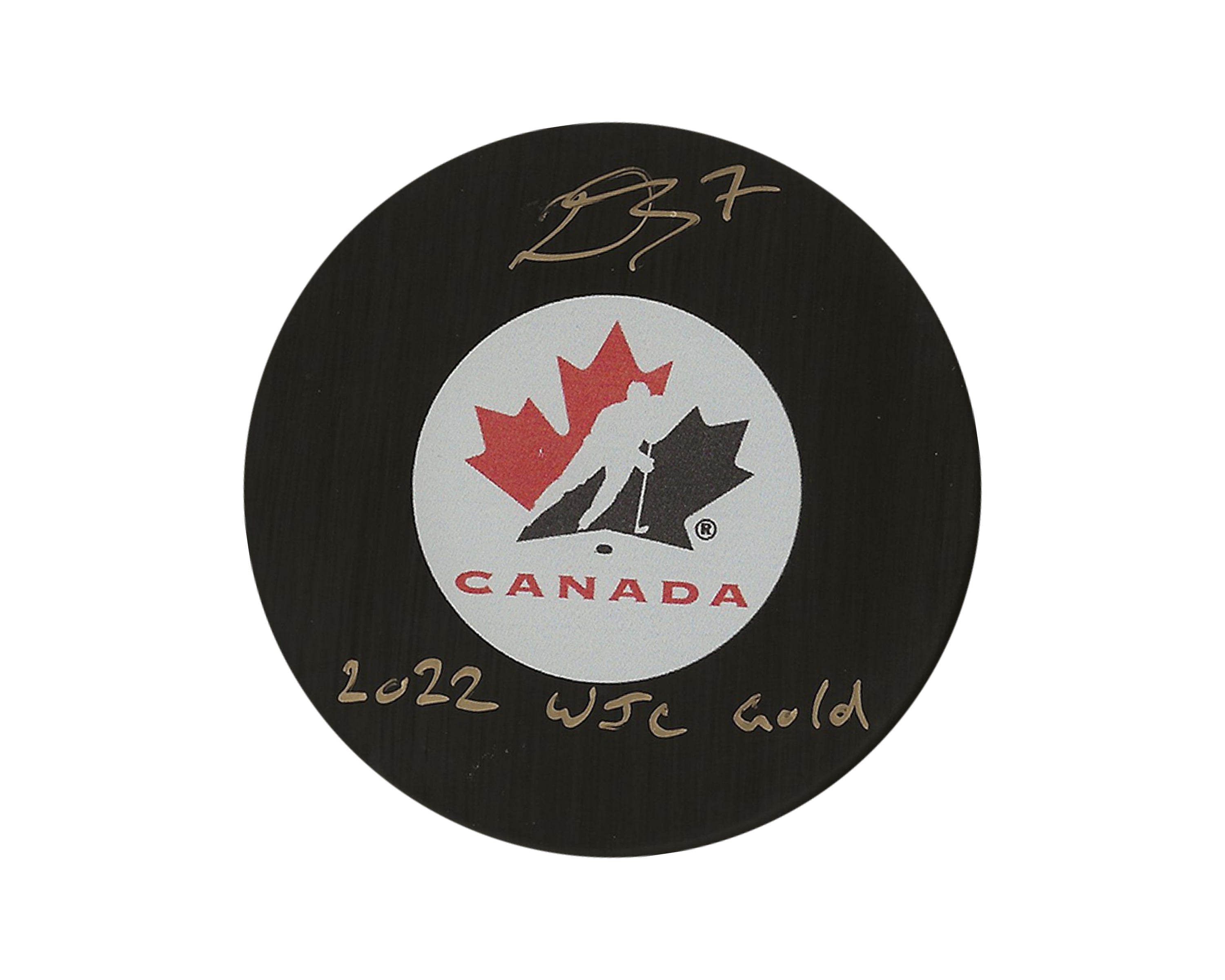 Donovan Sebrango Autographed Team Canada Autograph Model Puck Inscribed 