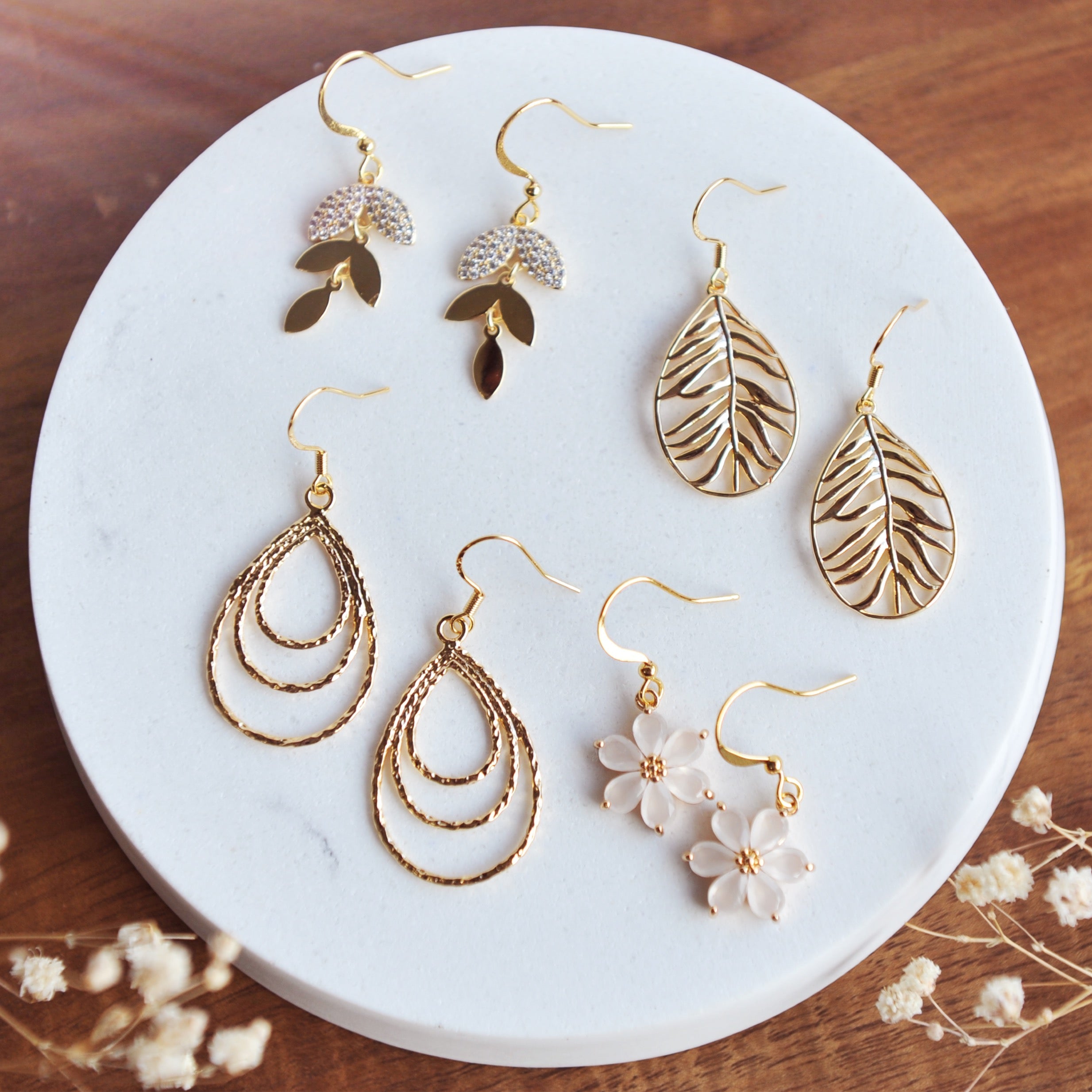 DANIELLA Water Drop Charm Earrings