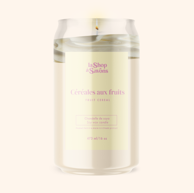 Chandelle de soya 16 oz - Céréales aux fruits