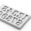 Zebrawood Font Alphabet and Numbers Silicone Mould Set of 2