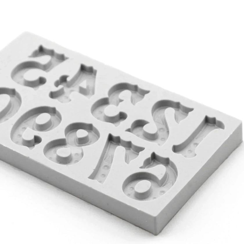 Zebrawood Font Alphabet and Numbers Silicone Mould Set of 2