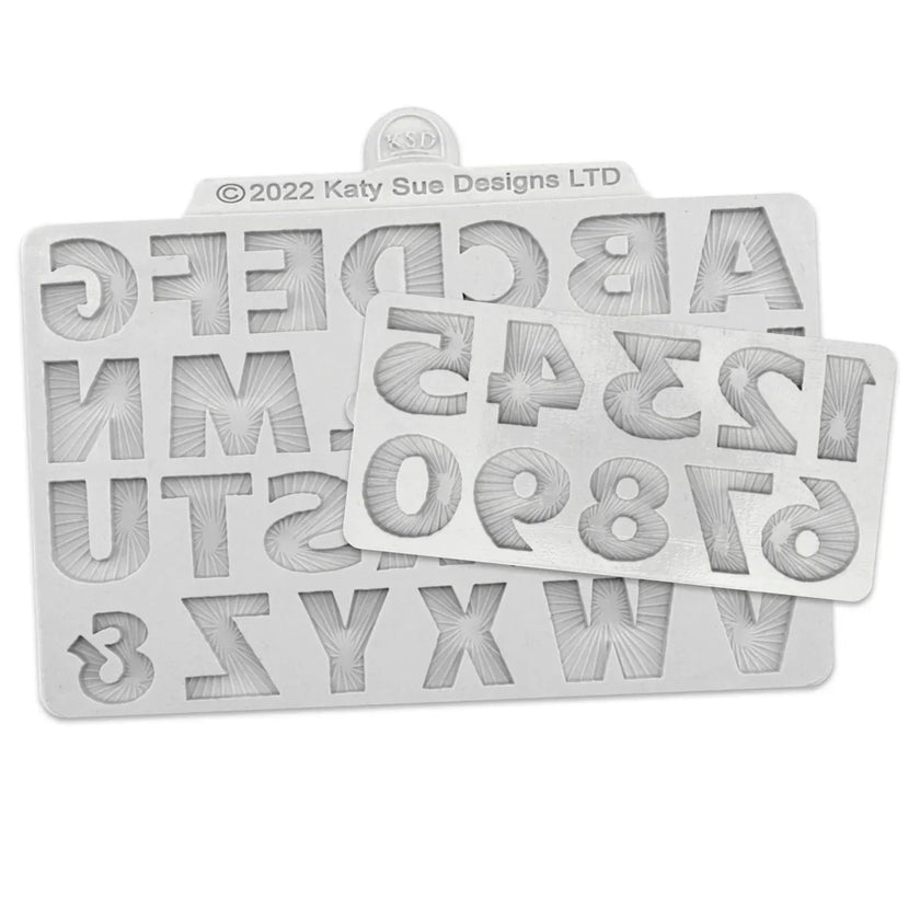 Starburst Alphabet and Numbers Silicone Mould Set of 2