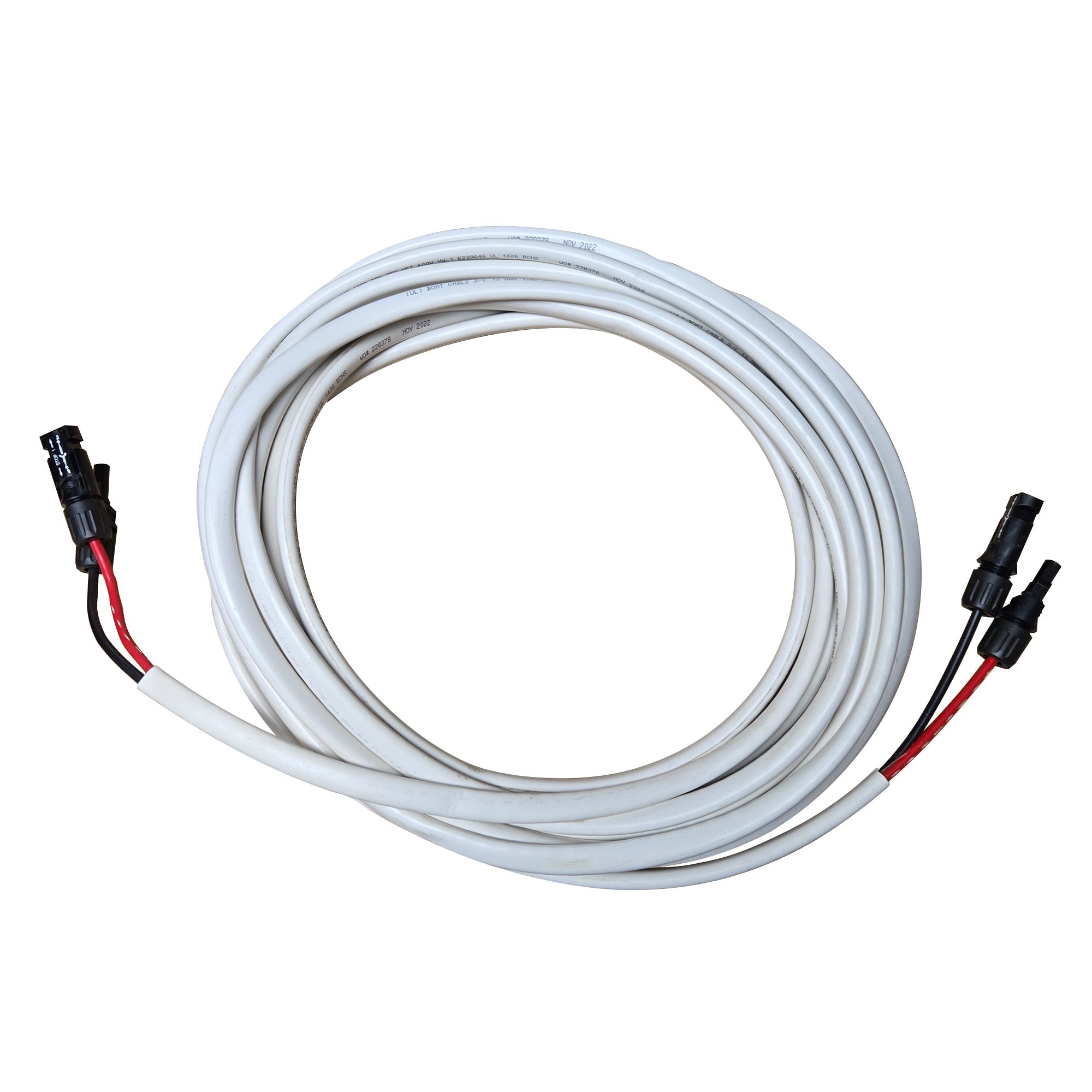Electric Solar Cable 10AWG/2 Conductors with Male/Female MC4 Type Connectors