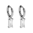 Style CACA Or Blanc (Couleur Argent) : Boucles d’oreilles pendantes en forme de cercle avec cristaux transparents incrustés, inspirées du style vintage.