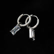 Style CACA Or Blanc (Couleur Argent) : Boucles d’oreilles pendantes en forme de cercle avec cristaux transparents incrustés, inspirées du style vintage.
