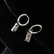 Style CACA Or Blanc (Couleur Argent) : Boucles d’oreilles pendantes en forme de cercle avec cristaux transparents incrustés, inspirées du style vintage.