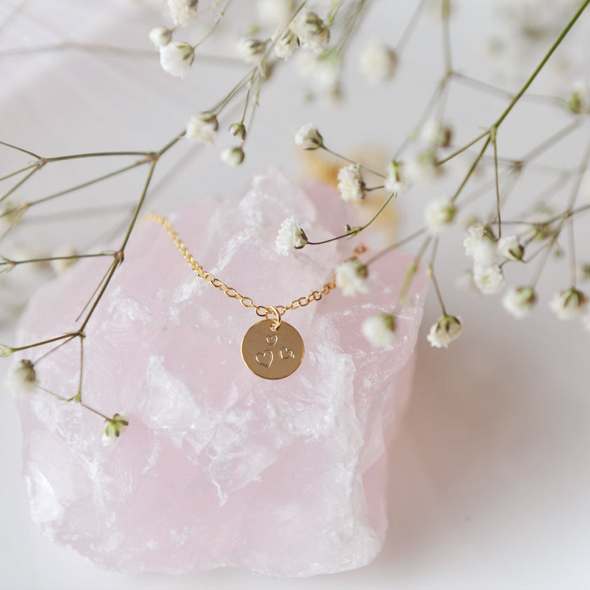 Stamped Heart Necklace