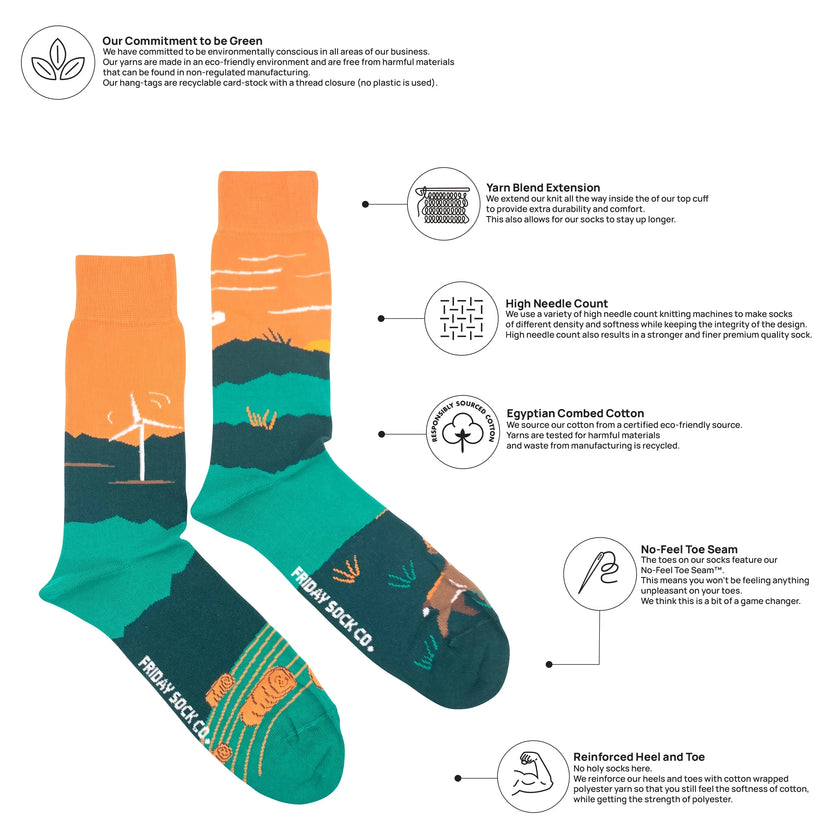 Friday Sock Co Men's Foothills Canadian Landscape Socks