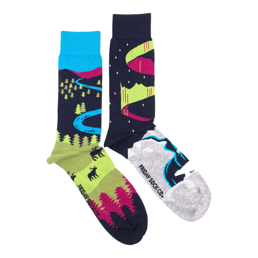 Friday Sock Co Men's Northern Canada Landscape Socks