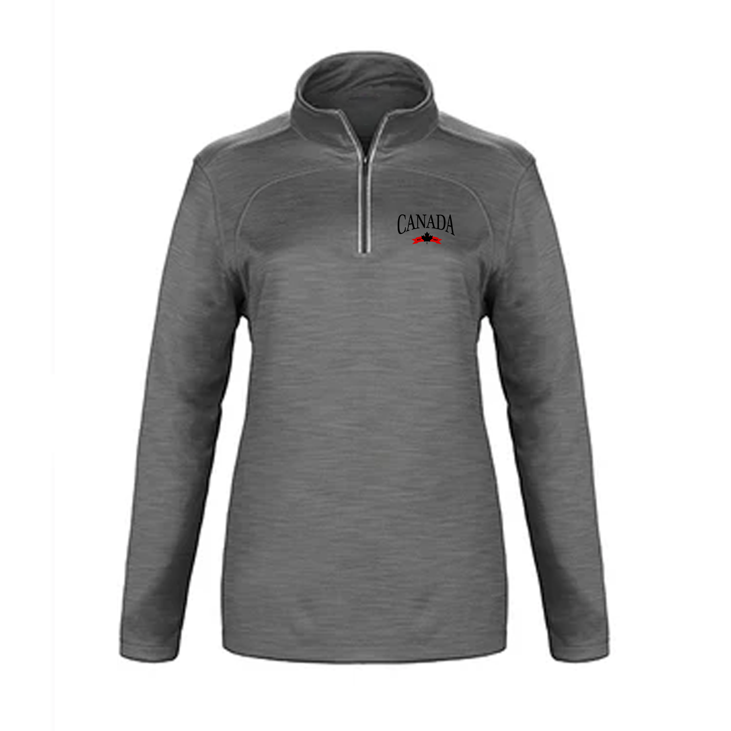 CANADA VARSITY EMBROIDERED PREMIUM ATHLETIC 1/4 ZIP (WOMENS)