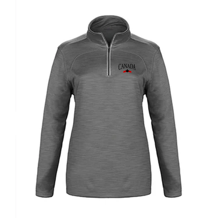 CANADA VARSITY EMBROIDERED PREMIUM ATHLETIC 1/4 ZIP (WOMENS)