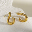 Boucles d'oreilles créoles abstraites en forme de CAGLIO, en or.