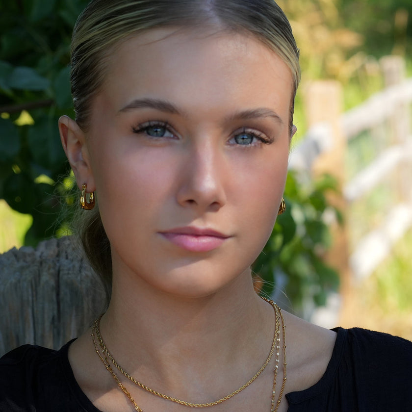 CALAVINO: Hammered Horse-Shoe Hoop Earrings