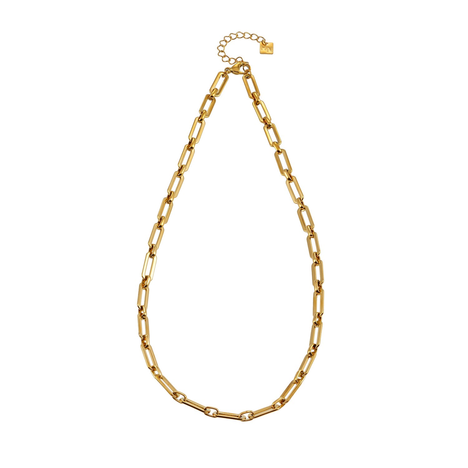 Style CANNES: Delicate Statement Paper-Clip Chain Necklace