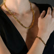 Style CANNES: Delicate Statement Paper-Clip Chain Necklace