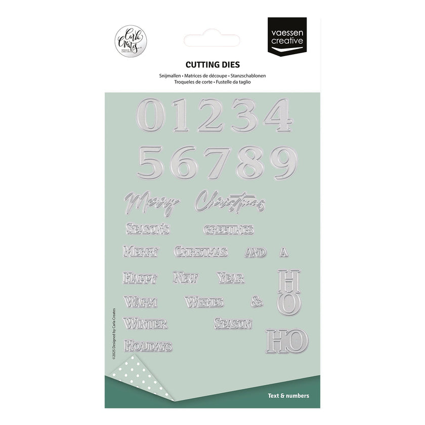 Vaessen Creative • Cutting Dies Numbers & Christmas Wishes 29pcs