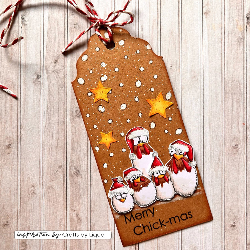 Vaessen Creative • Clear Stamps Christmas Chickens 1 12pcs