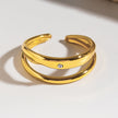 CARMELITA: Modern Minimalist Double Band Solitaire Zirconia (CZ) Ring