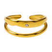 CARMELITA: Modern Minimalist Double Band Solitaire Zirconia (CZ) Ring
