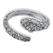CARMEN Or Blanc (Ton Argenté) : Bague Serpent Antique avec Zirconia