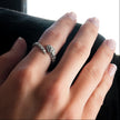 CARMEN Or Blanc (Ton Argenté) : Bague Serpent Antique avec Zirconia