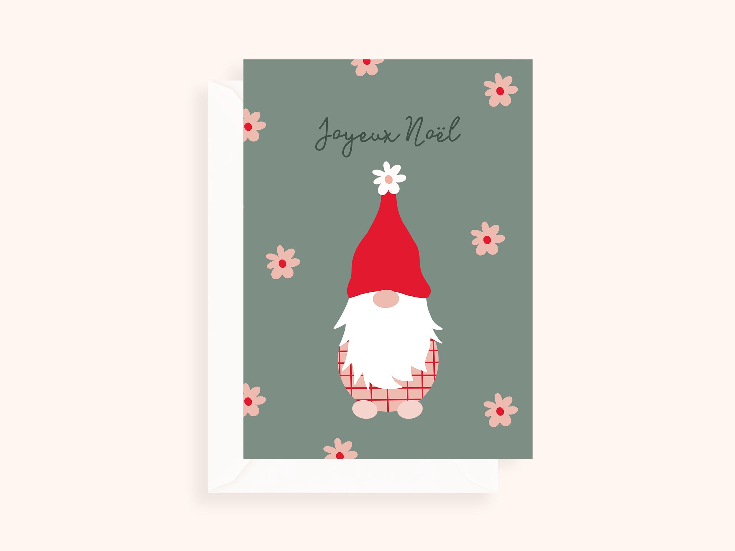 Carte de Noël pliée - format 5x7