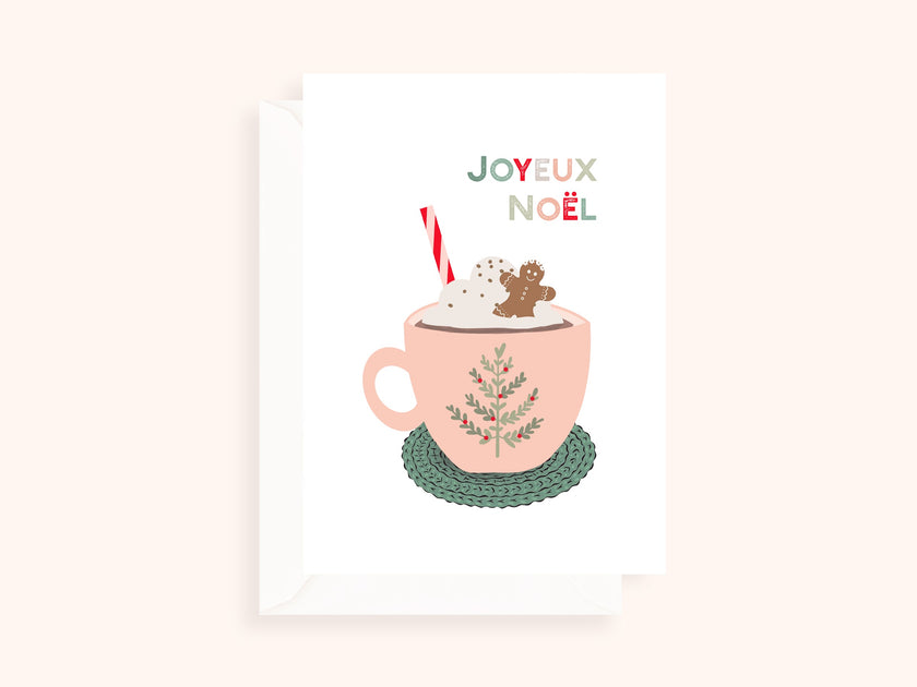 Coffret de 6 cartes de Noël pliées - Café de Noël
