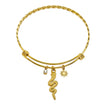 CATALINA Or : Bracelet avec breloques en forme de serpent, symbole solaire et zircone (CZ)