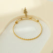 CATALINA Or : Bracelet avec breloques en forme de serpent, symbole solaire et zircone (CZ)