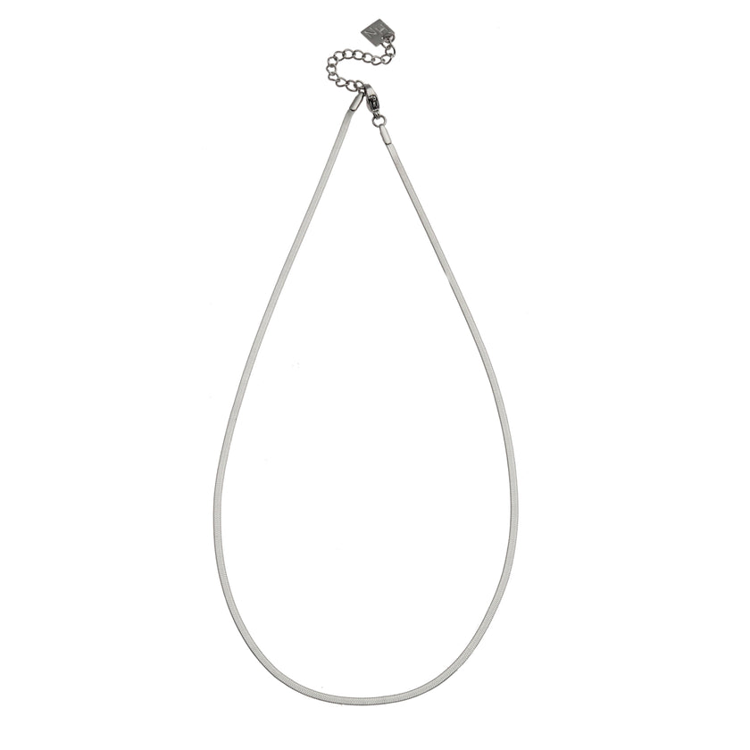 CATANIA: Snake Skin Textured Silver Chain Necklace