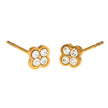 CATFORD Gold : Mini boucles d'oreilles en forme de trèfle à zircone (CZ)