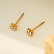 CATFORD Gold : Mini boucles d'oreilles en forme de trèfle à zircone (CZ)
