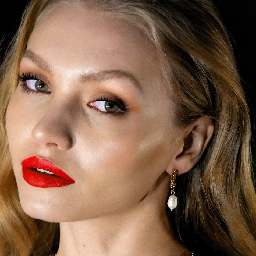 Boucles d'oreilles pendantes en perles d'eau douce naturelles CATH.