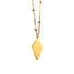 Collier pendentif en forme de diamant minimaliste en métal et coquille de CATORI