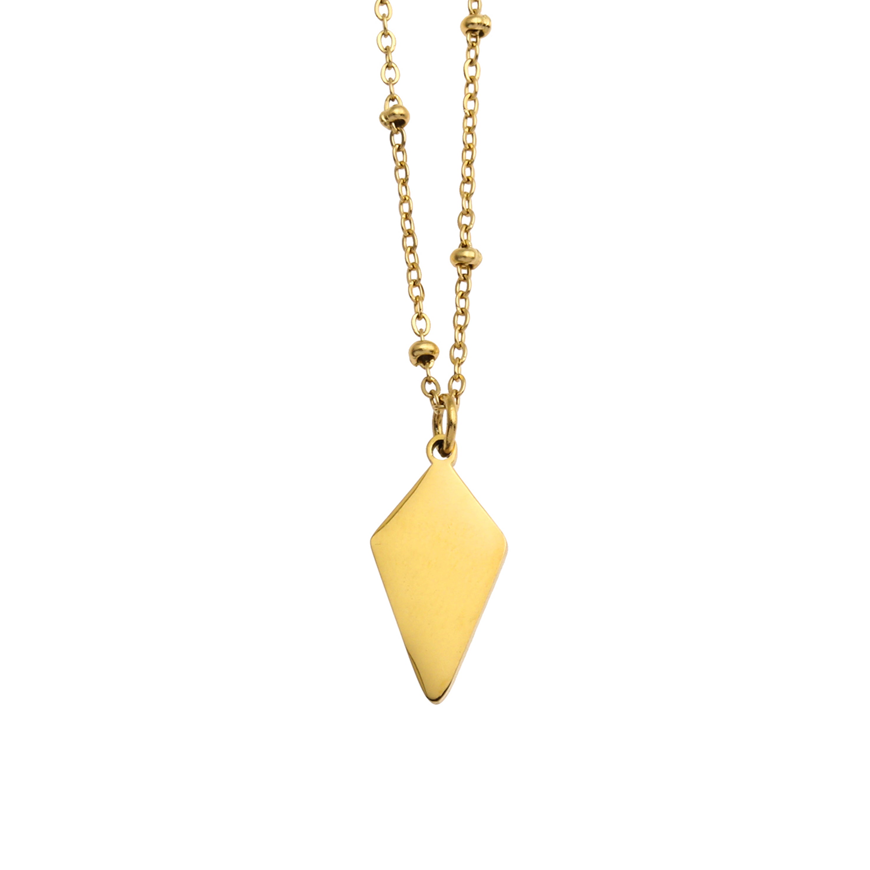 Collier pendentif en forme de diamant minimaliste en métal et coquille de CATORI