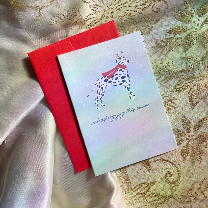 Unleashing Joy Dog | Dalmatian | Mini Greeting Card