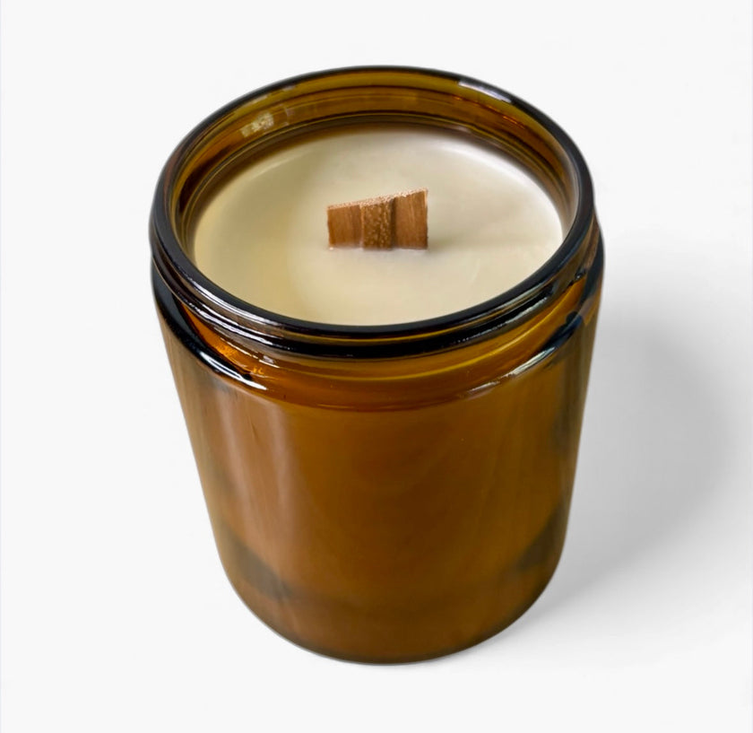 8oz Woodwick Soy Candle – Hand-Poured, Crackling Wick, Long-Lasting Scent