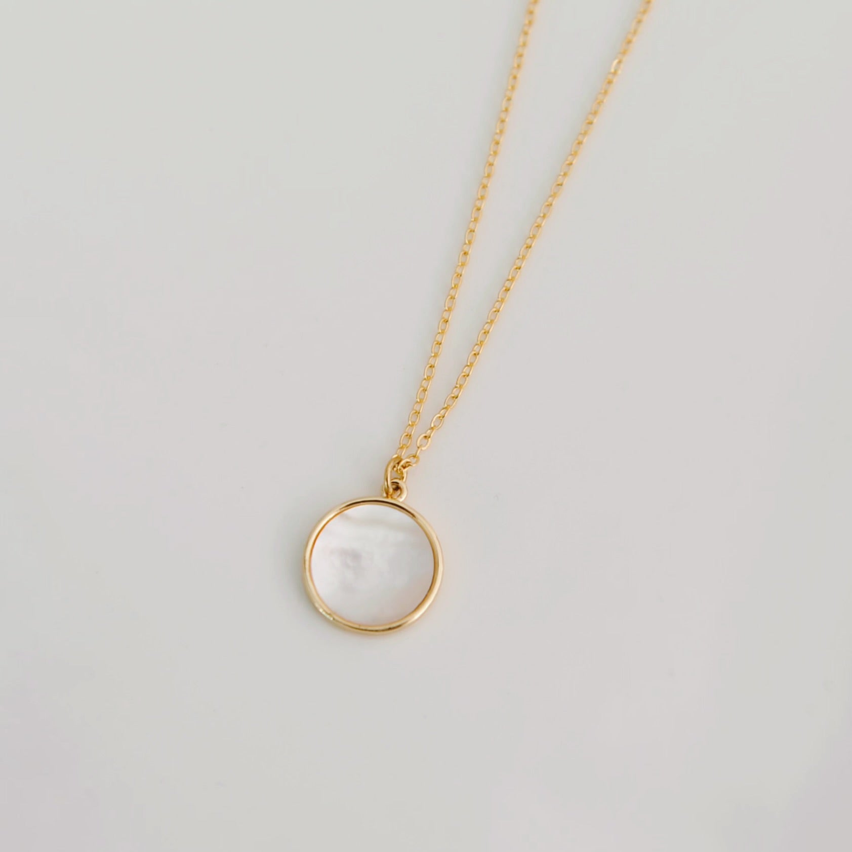 Anna Mother of Pearl Disc Necklace