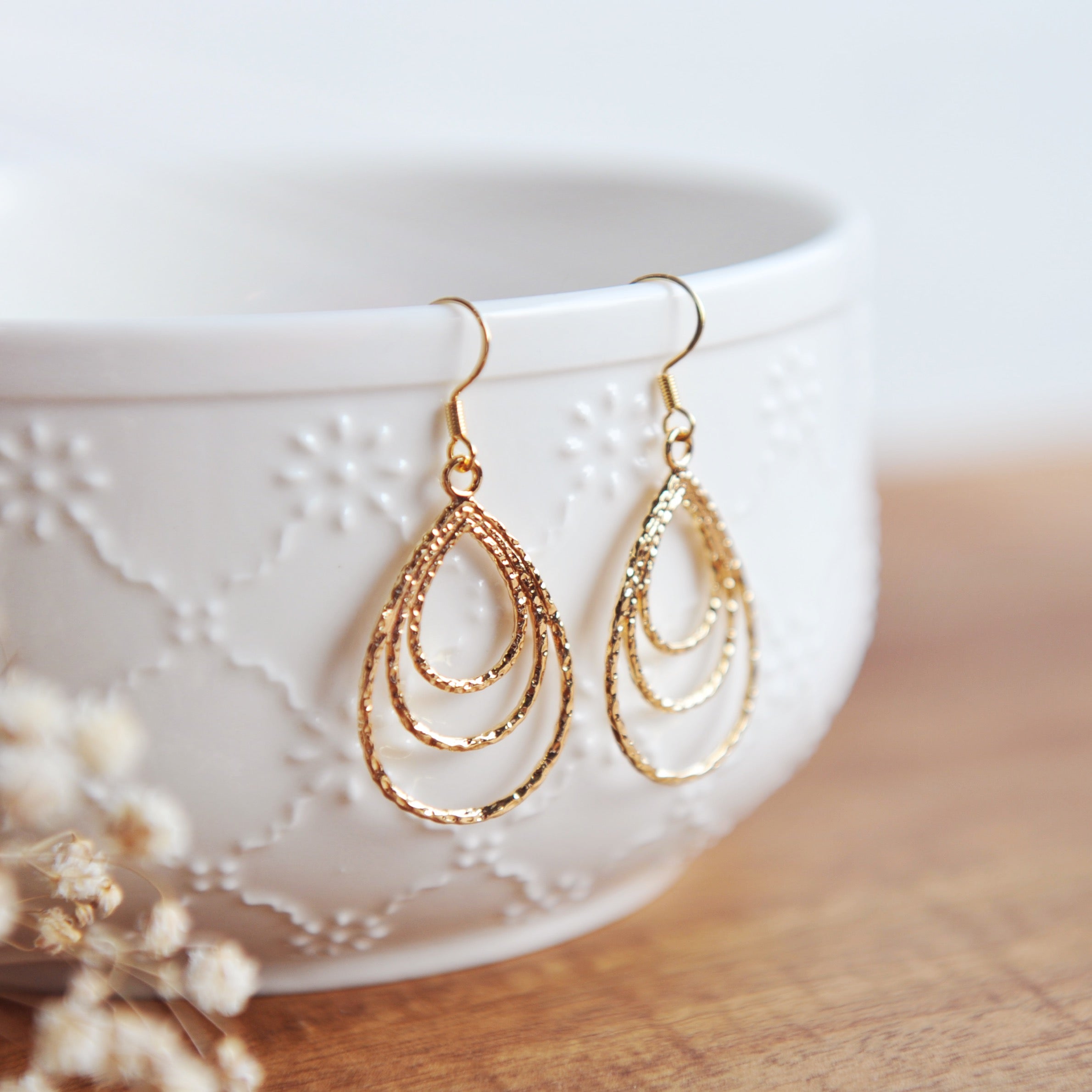 DANIELLA Water Drop Charm Earrings