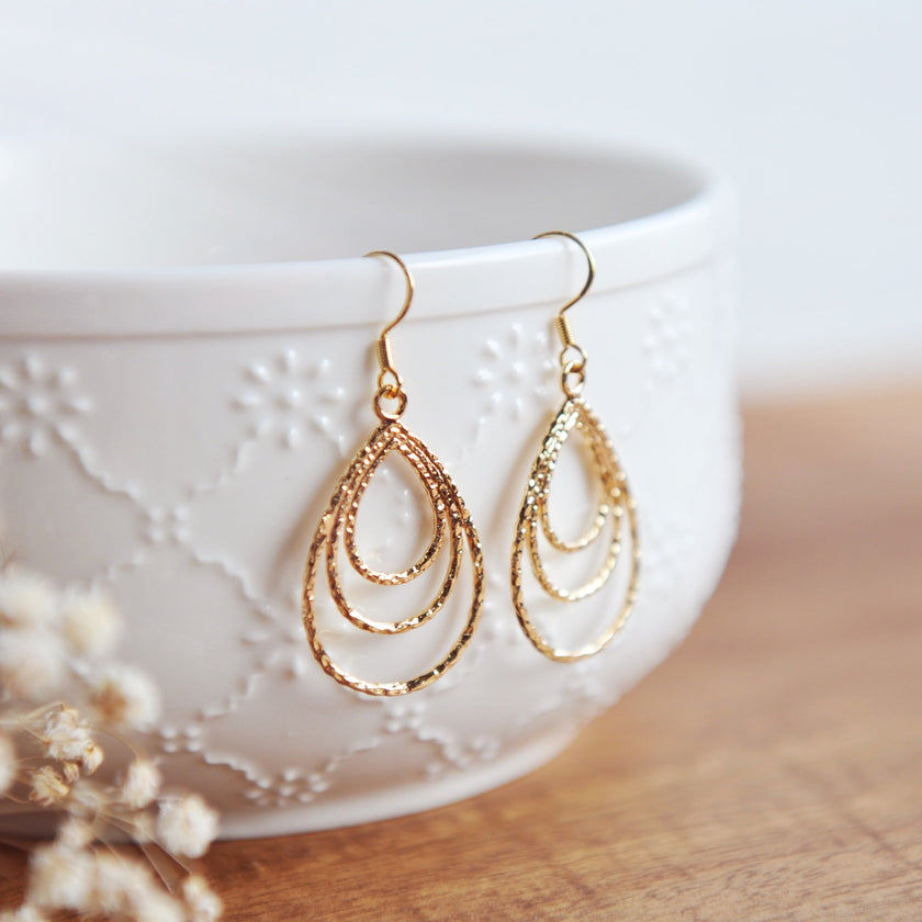 DANIELLA Water Drop Charm Earrings