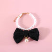 Babygirl Bow Dog Necklace | Pearl Bow Pet Collar
