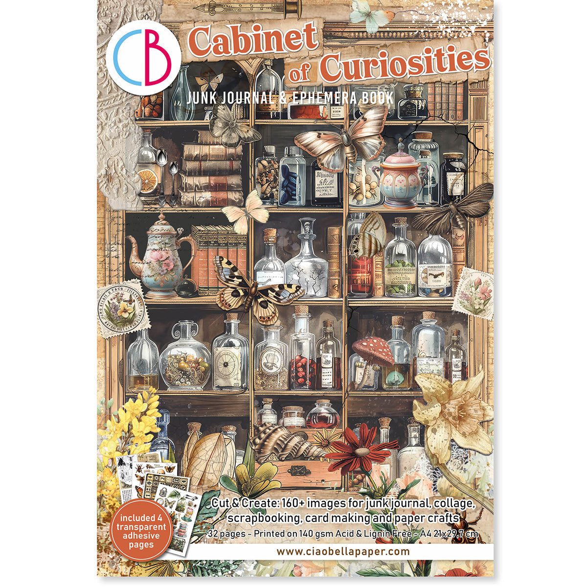 Cabinet Of Curiosities Junk Journal & Ephemera Book A4 32/Pkg