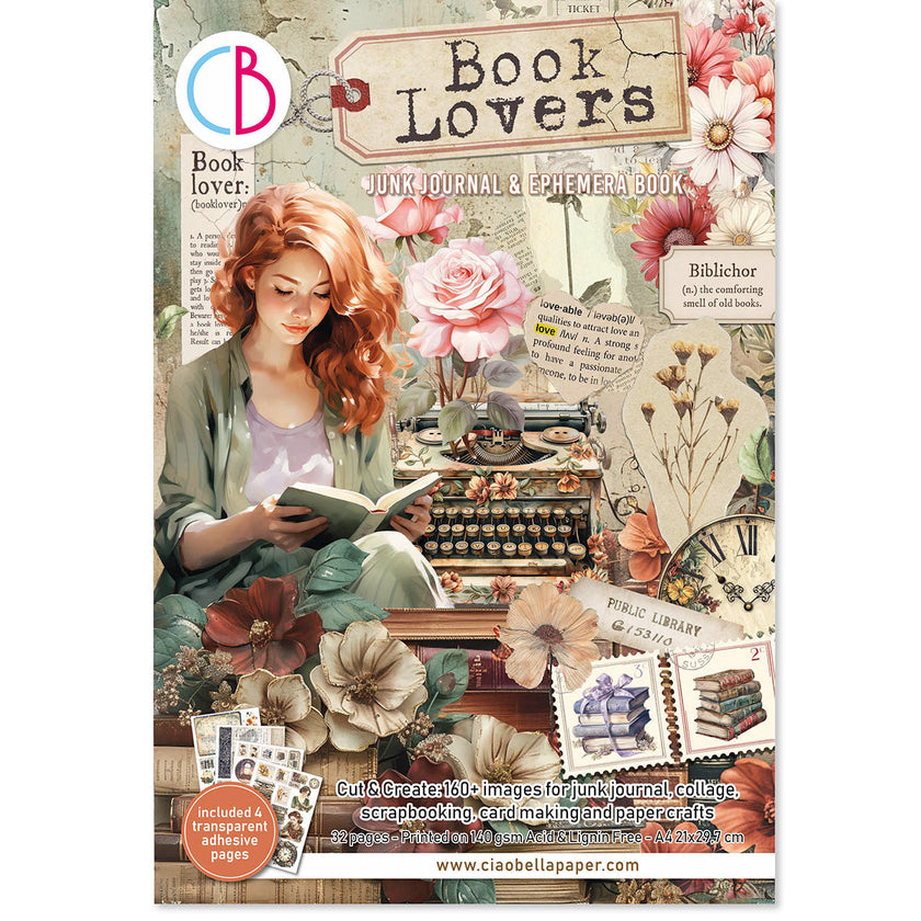 Book Lovers Junk Journal & Ephemera Book  A4 32/Pkg